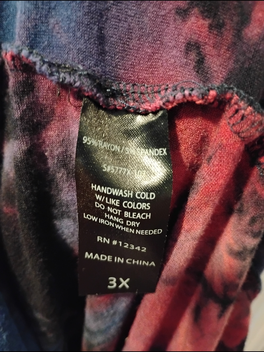 Coin 1804 3X Hooded Tie-Dye Duster Vest Sleeveless Open Front Plus Size Stretchy - Picture 6 of 6